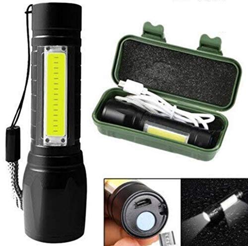 Pullox Torch Light Mini Waterproof Portable LED COB Flashlight USB Rechargeable 3 Modes Light Flashlight with Long Range (B08HYB6LRY) Amazon Price History, Amazon Price Tracker