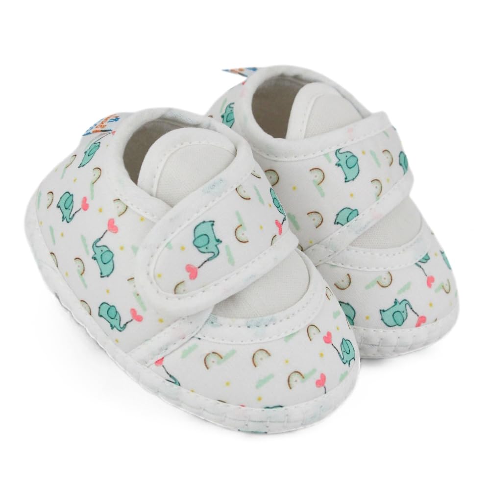 neska moda 6 To 12 Months Baby Boys & Girls Giraffe Printed Soft Cotton White,Green Hook & Loop Shoe Booties-BT5582-picture-30