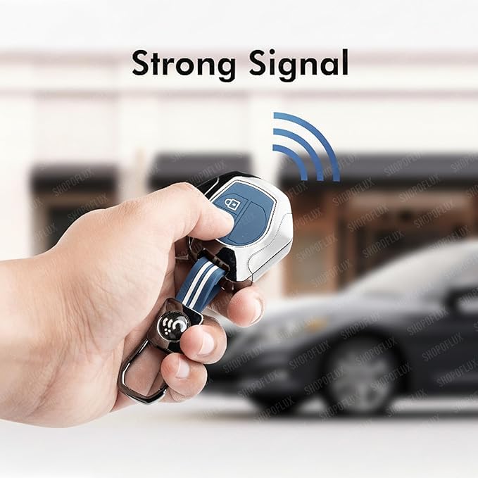Image of Metal Key Cover Compitable for Suzuki Swift | Ertiga | Wagonr | Celerio | Swift Dzire | Alto | Fronx | Breza | S Presso | Ignis 2 Button Remote Key (Blue)