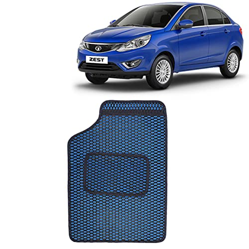 Image of Kingsway Dotted Design Car Floor Foot Mats Universal Fit for Tata Zest, Model Year : 2014 Onwards, Water and Dustproof, Color Blue, Set of 5 Pieces
