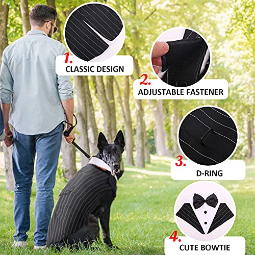 Dora bridal formal dog tuxedo for medium large dogs, labrador pet wedding party suit outfit with detachable bowtie collar neckerchief bandana, dress-up halloween costumes handsome elegant cosplay 4 Dora bridal formal dog tuxedo for medium large dogs, labrador pet wedding party suit outfit with detachable bowtie collar neckerchief bandana, dress-up halloween costumes handsome elegant cosplay - image 5