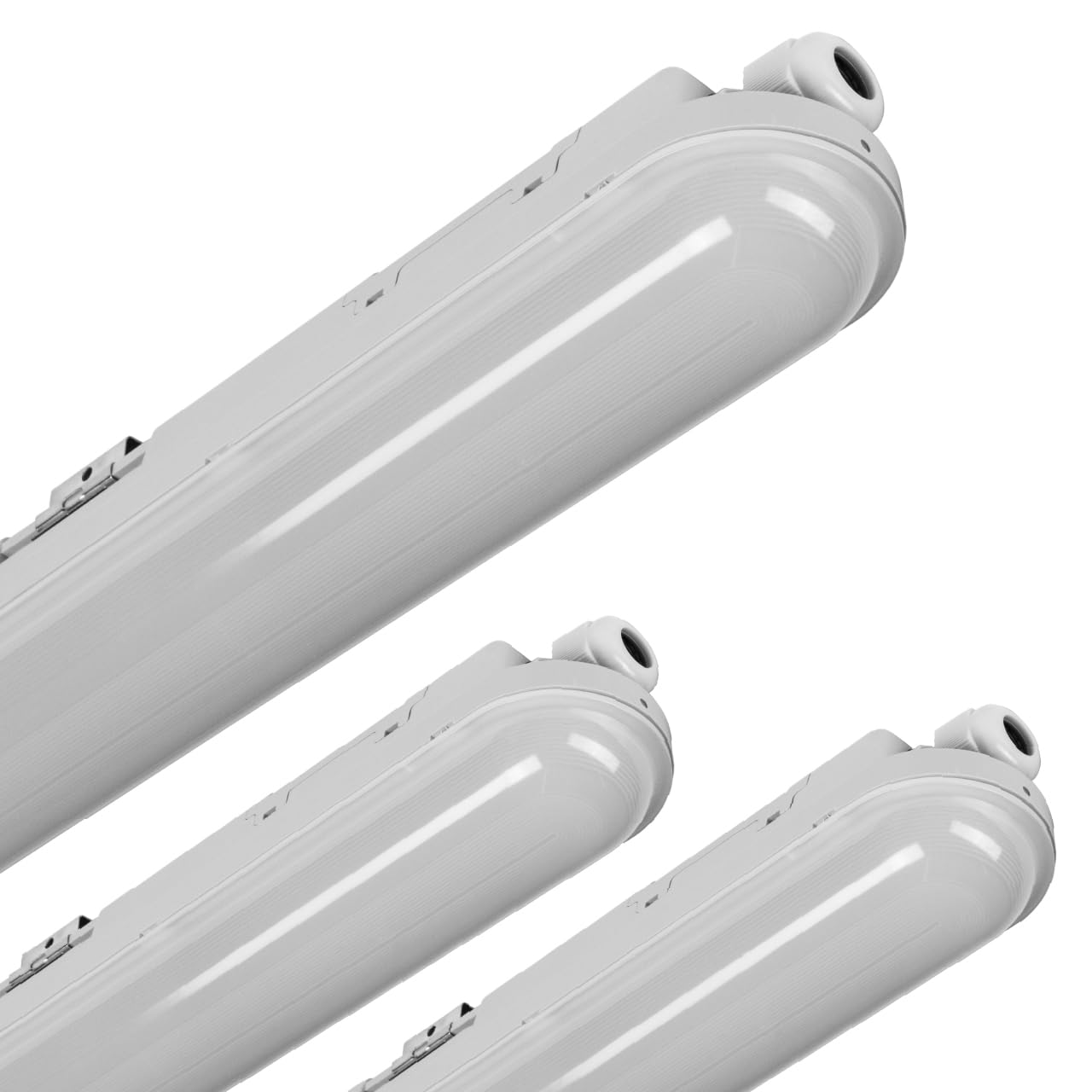 Proventa LED Feuchtraumleuchte 120cm IP65 – 3er Pack neutralweiß 18W & 2500lm – LED Wannenleuchte für Garage, Werkstatt, Keller, Carport – Feuchtraumlampe 120cm mit festem Leuchtmittel