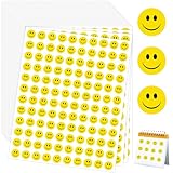 50 Feuilles Gommettes Smile Autocollant,Smiley Face Stickers,Rond Gommettes Récompense,Autocollants De Récompense Éducatifs,Jaunes