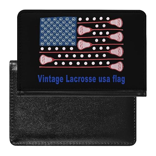 Vintage Lacrosse USA Flag Funny Passport Holder Wallet Cover Slim Travel Document Organizer con slot per carte di credito per donne uomini Stile: Taglia unica MHXYZHW