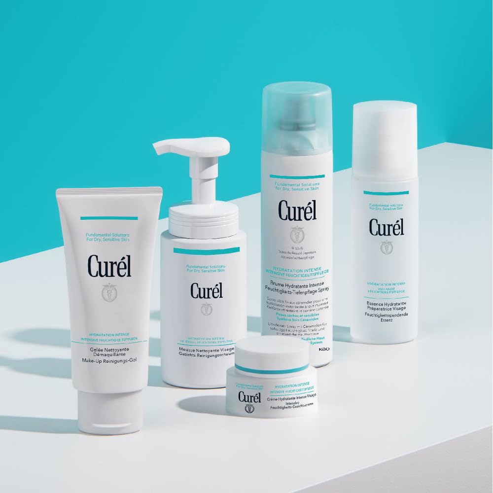 Curél - Set di benefici per la cura del viso, idratante, contenuto: essenza idratante, 150 ml + crema per la cura del viso, 40 g, con ceramidi, per pelli secche e sensibili