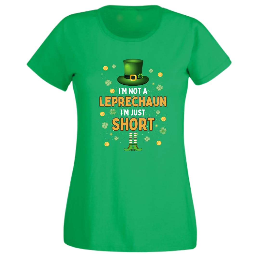 Second Ave Gift Company Women's Green Second Ave Funny I'm Not A Leprechaun Irish Celebration T-Shirt T Shirt