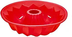 Forma para Bolo de Silicone Com Furo Vermelha - Mozcada