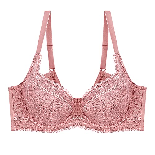 Soutien-gorge en dentelle rouge corail WENJUN 85D avec armatures confortables