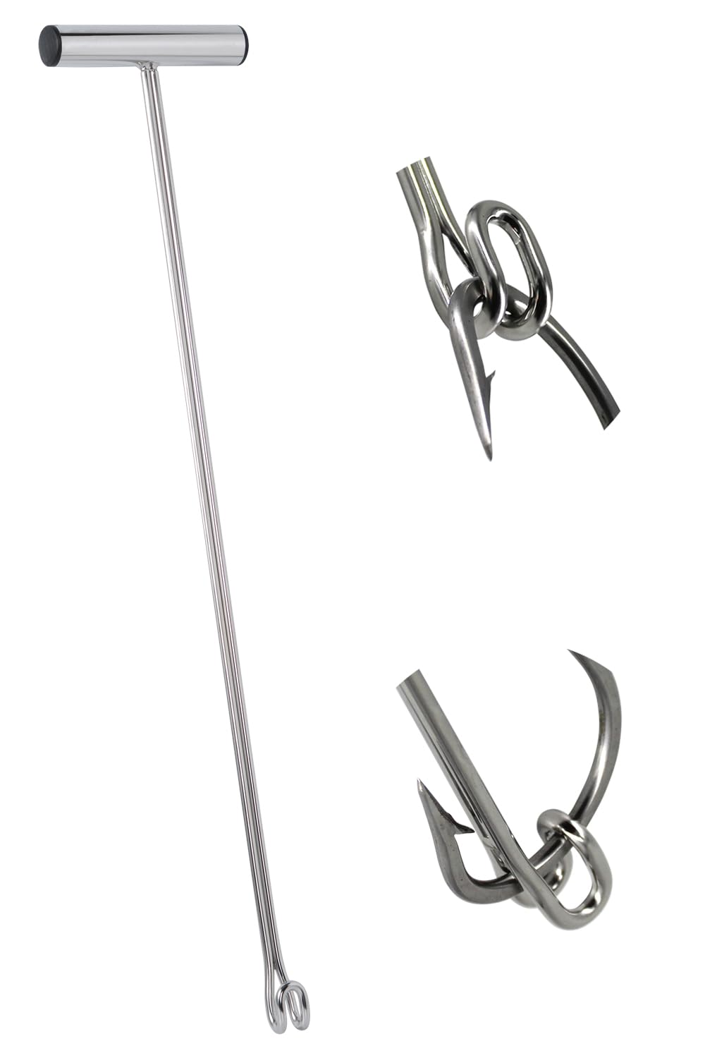 PHLKJL Stainless Steel Fishing Hook Remover，Dehooker Tool,Push/Pull Hook Remover，Anti-Lost Saltwater Dehooker Tool Shark Hook Remover (24")