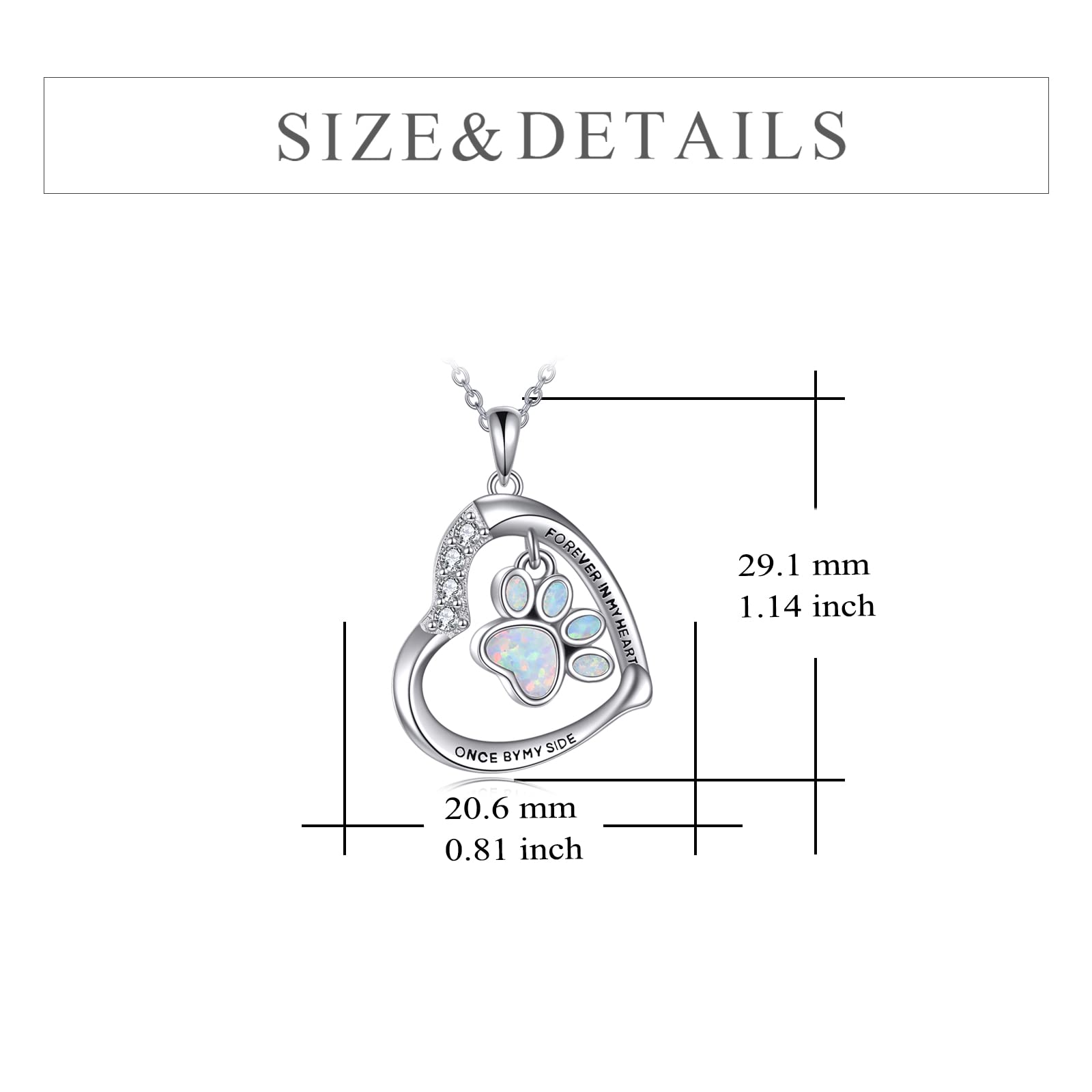 YFN Collar de plata de ley con estampado de pata, colgante de perro, gato, gato, perro, conmemorativo, regalos para mujeres y niñas, Normal, Plata esterlina, Sin piedra preciosa