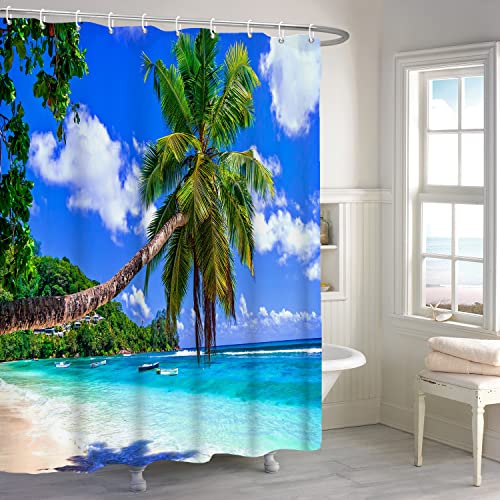 ASDCXZ Shower Curtain Palm Beach 180x240 cm - Image 3
