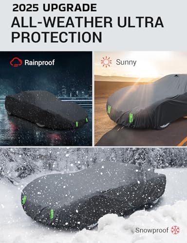 Image of Car Cover Compatible with C5 Corvette 1997-2004 6 Layers All Weather Waterproof Sun Rain UV Dust Protection Outdoor Covers with Zipper | UV-Blocking Waterproof With Soft Lining Prevents Leaks & Scratches. Perfect For Sunny, Snowy Outdoor Parking, Garage Storage