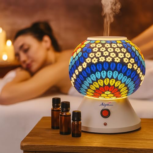 Image of Signamio Hand Made Table Top Camphor Diffuser Burner - Kapoor Dani Electrical Aroma Oil Diffuser Night Lamp - Kapoor Machine for Home & Office DN-1 (Aroma Oils not Included)