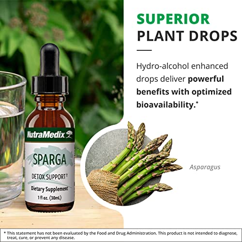 Nutramedix Sparga Detox Drops - Liquid Digestion & Kidney Support - Bioavailable Liquid Asparagus Extract Tincture Supports Detox - Herbal Supplement For Detox Cleanse (1Oz / 30Ml) #TOP3