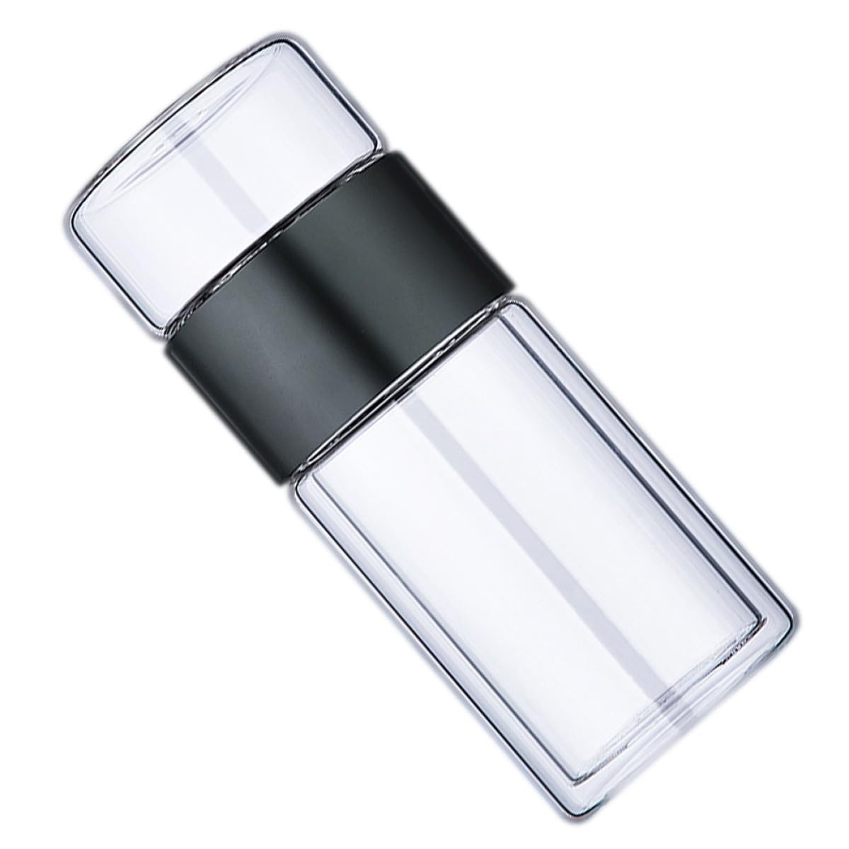 Taza de té de vidrio para oficina: infusor integrado y doble pared de 300ml para diario