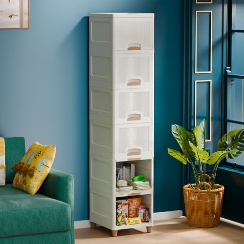 TEX-RO Plastic Wardrobe For Clothes : Versatile Plastic Cupboard For Storage Organizer & Organisers Storage Box for Ideal for Neat and Tidy Storage Solutions Almirah For Clothes (White, 6XL)