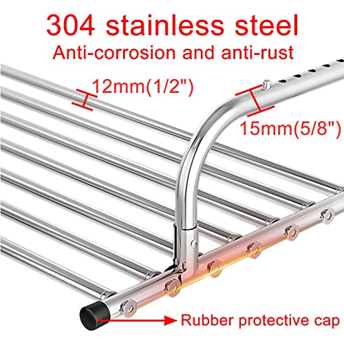 Étendoir à linge pliable et extensible en acier inoxydable pour balcon