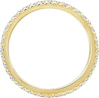 Vista 29 de Yaxa Essentials Anillo de plata de ley chapada en platino o oro con circonita cúbica redonda de elementos infinitos