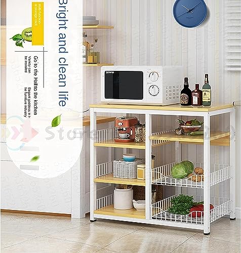 Support de four à micro-ondes robuste avec étagère de cuisine stable - 6