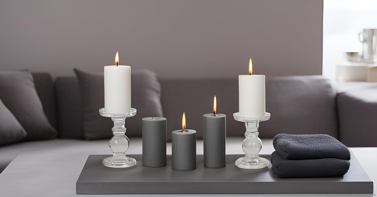 Biedermann & Sons Candle Holders - Dual Purpose Glass Pillar or Taper Candleholders, 5-Inch, Clear, 2-Count