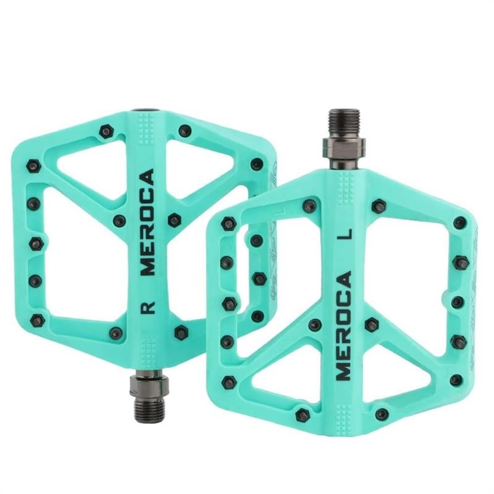 Pedali Mtb Pedale della bici Mtb Cuscinetto a pedale in mountain mountain nylon leggero antislip extra grandi dimensioni in discesa for uomo piede grande Pedali Flat Mtb (Color : Biancci green)