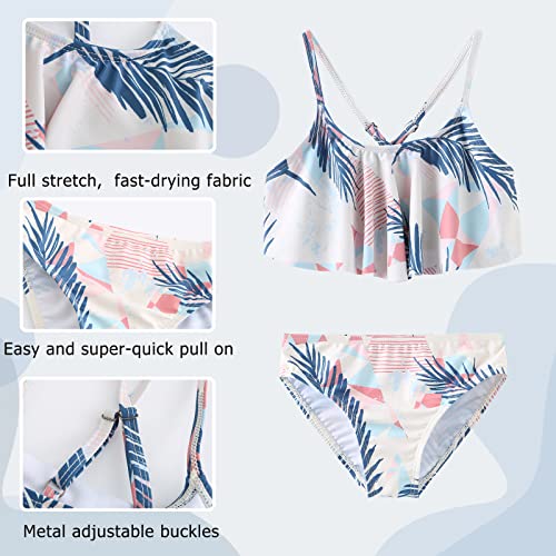 Image of Girls Two Piece Swimsuits Rainbow Bikini Sets Adjustable Strap Bathing Suits