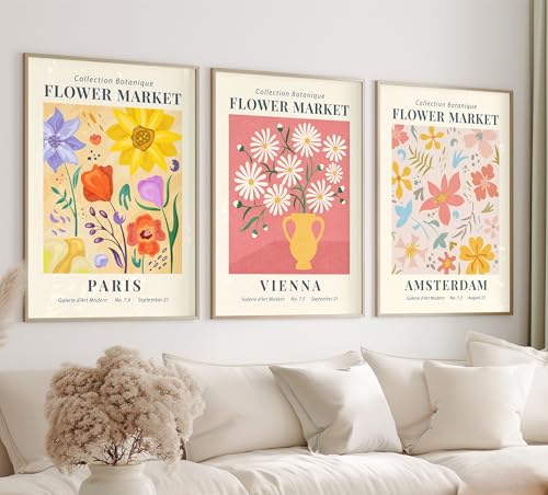 Opiniones y reviews de Enmarcado del mes. 36 Deco CanvArt - Juego de 3 Impresiones artísticas para pared sin marco, Mercado de Flores de Matisse Paris, Vienna y Amsterdam, artistas famosos siglo XX, Litografias para...