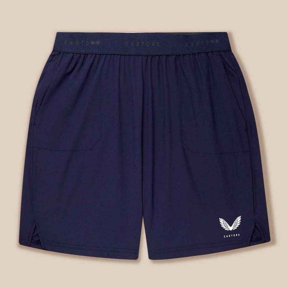 Castore Branded Elastic Shorts Poliester Męskie Niebieskie Spodenki Sportowe