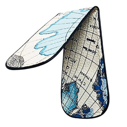 Faux Leather Unisex Map Pattern Mini Faux Leather Magnetic Cash Money Clip Holder Storage Bag