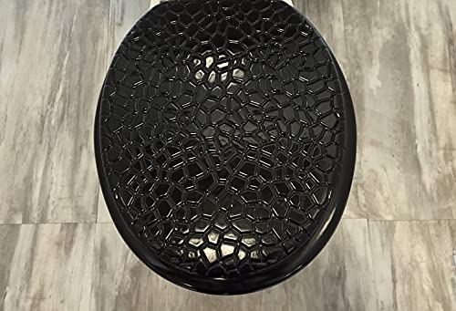 Daniel's Bath & Byound Molded Wood Round Toilet Seat Stone Black