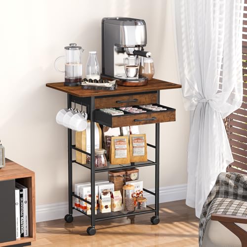 Snughome 5 Tier Rolling Coffee Cart