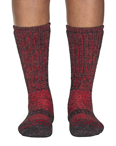 Extra Cushion Alpaca Boot Socks – Mid-Calf Thermal Socks for Men & Women | Moisture-Wicking, Breathable, Warm Outdoor Fit (Red, Large - Women 10-12, Men 9.5-11)2