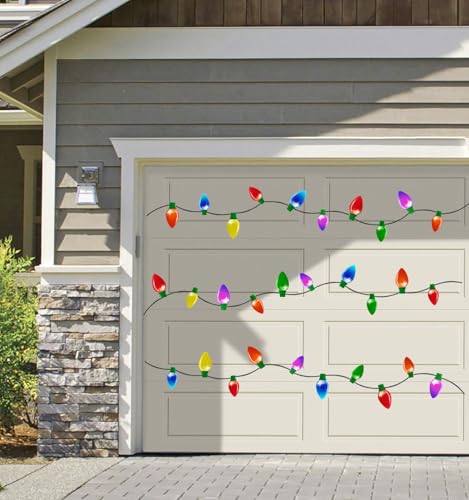Image of 190PCS Christmas Car Refrigerator Decorations - 90 Reflective Bulb Light Shaped Magnets 100 Magnetic Wires Ornaments Set Xmas Holiday Cute Decor