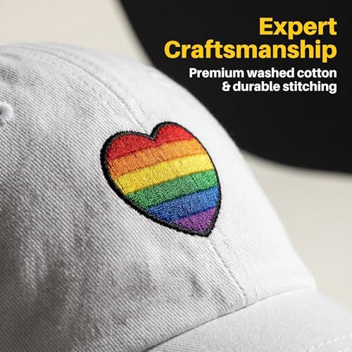 Image of Embroidered Pride Hat LGBT Cap Low Profile Distressed Dad Hat