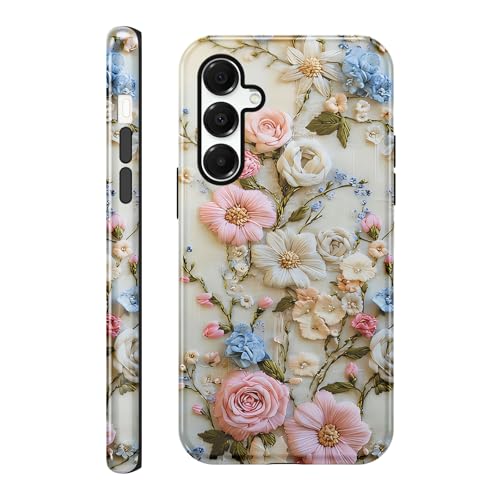 RUMDEY Samsung Galaxy A15 5G 6.5�C���`�p�P�[�X�A�t�F�C�N�h�J�t���[�����t�H���P�[�X�A���킢���{�w�~�A���u���[�t�����[�X�^�C���A�V���R���ƃn�[�hPC 2�C��1�ϏՌ��t���{�f�B�ی�J�o�[ ���� �K�[���Y �����Y