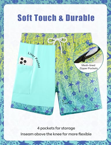 Image of APTRO Men's Swim Trunks with Compression Liner 5 Inch Bathing Suit Beach Swimsuits