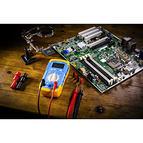 Image of Powerbuilt Digital Multimeter Tester with 52 inch Test Leads, Alligator Clamp Adapters, Battery & Charging System Diagnostic Tool, Rugged Case & Backlight - Test 1.5V /9V /12V Systems - 240315