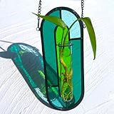 LITMIND Stained Glass Plant Propagation Station, Hanging Hydroponic Planter Terrarium with 2 Glass Tubes - Perfect for Home & Garden DΓ©cor