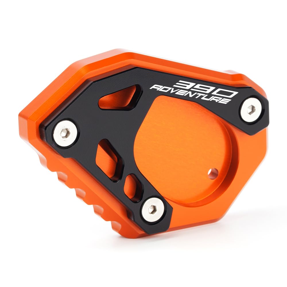 Mokiton Motorcycle Side Stand Extension Kickstand Plate Compatible With KTM 390 Adventure 2020-2023 2024 | Foot Pad Support 390 ADV 390ADV 390ADVENTURE Accessories (black-2)