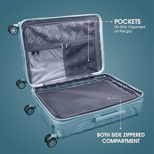 Image of Maleta Crescent Check-in Large | 75 cms TSA Lock,Expandable,Anti-Theft Zipper,Wet-Dry Compartment| Trolley Bags for Travelling | Large Size | Travel Bags for Luggage (Mint Green, Check-in Large)