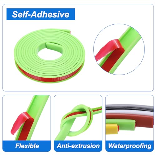 Image of uxcell U-Shape Edge Banding, 9.8ft x 15mm TPE Self-Adhesive Veneer Edge, Plywood Edge Trim Flexible Furniture Edge Protector for Veneer Countertop Cabinet Shelf Repair Restoration(Green)