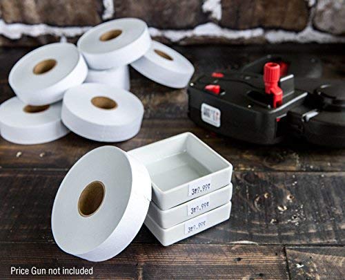 White Pricing Labels For Monarch 1131 Price Gun - 1 Sleeve, 20,000 Blank Marking Labels - With Ink Roll Included #TOP5