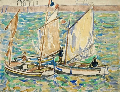 Tableaux peinture sur toile St Malo de Maurice Brazil Prendergast 60x90cm
