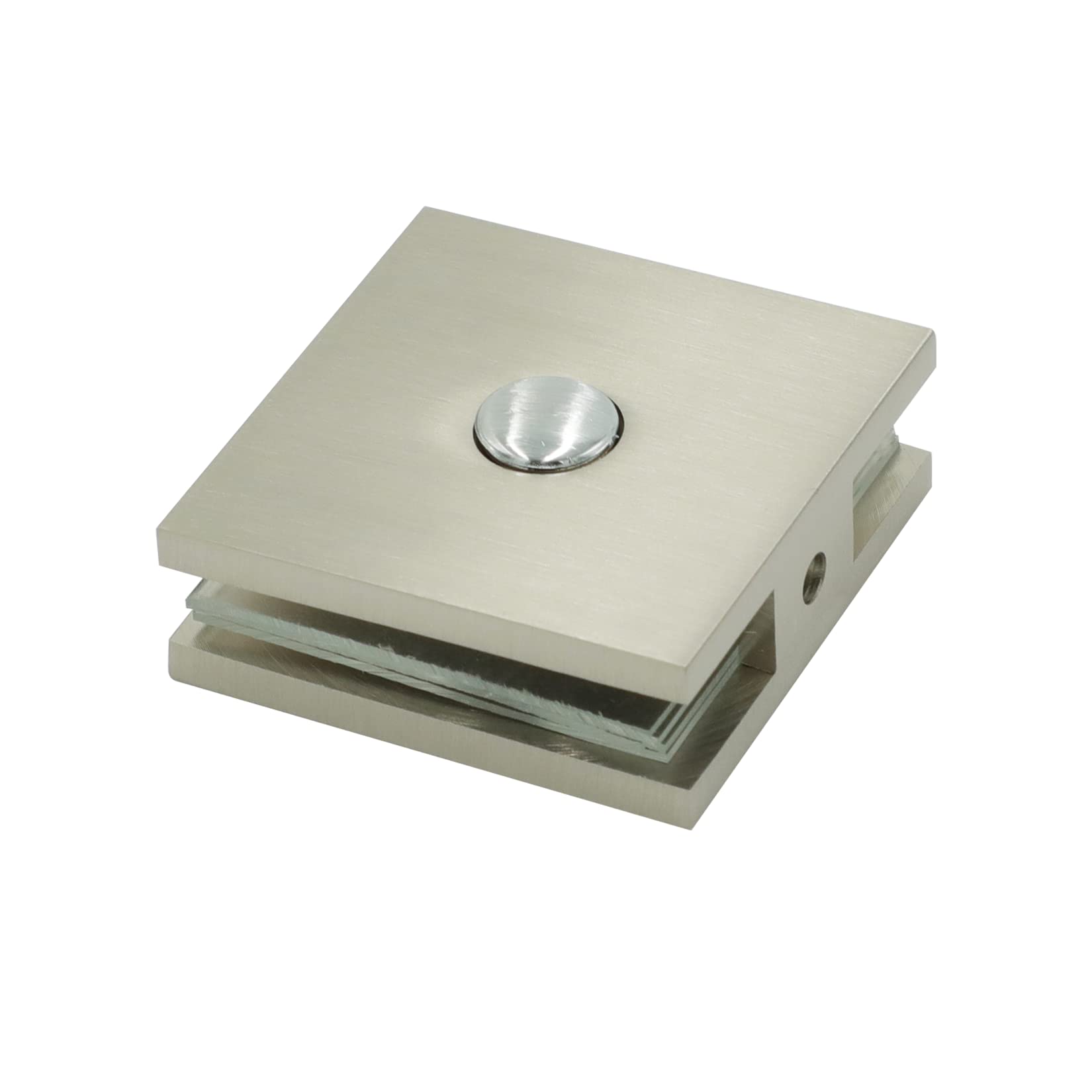 Clips pour fixation de porte de douche en verre 8 à 10 mm nickel brossé