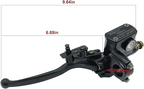 Miniatura 2 de Triumilynn Cilindro maestro de palanca de freno izquierdo de 7/8 pulgadas 0.866 in para 50CC 70cc 90cc 100cc 110cc 125cc 150cc 200cc 250CC Motorcyle