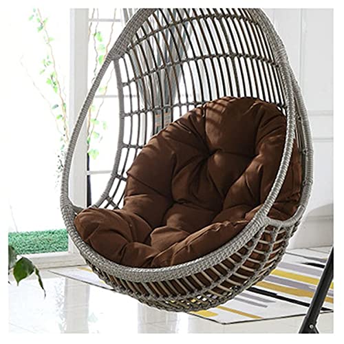 FHKBQ Garden Terrace Rattan Swing Chair Wicker Egg Hanging Chair Hammock Hanging Chair Large Size Cushion Hanging Basket Chair Cushion Indoor Outdoor 90 * 120cm (Chair Not Included) Dark Khaki