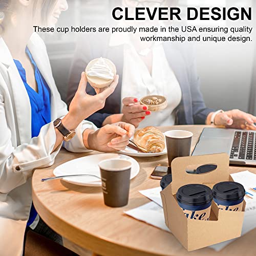 Mt Products Kraft Drink Carrier With Handles Holds Up To 4 Cups Of 20 Oz. Each - Great For All Your Beverage Needs (15 Pieces) - Made In The Usa #TOP2