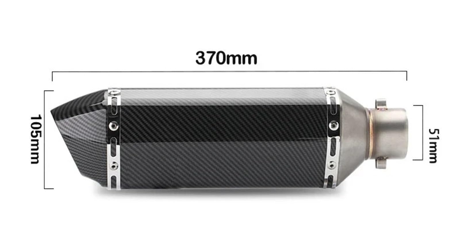 Silenciador Escape Moto Tubo Silenciador De Salida Silenciador Tubo De Escape Universal Para Motocicleta(M 470mm)