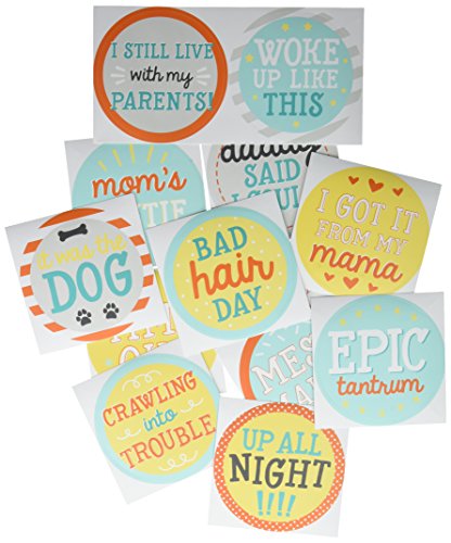 Pearhead Oops! Baby Belly Milestone Sticker Set, Multi