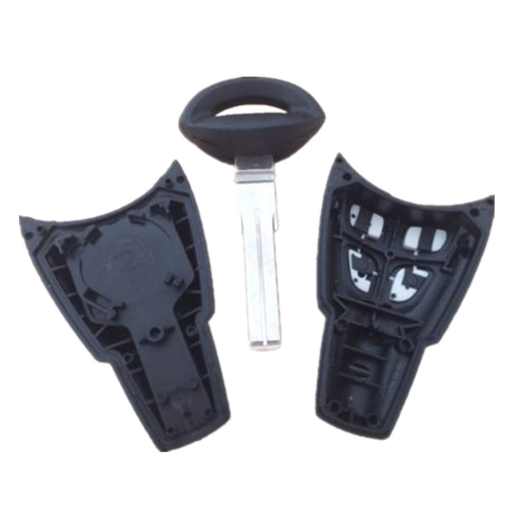 Beefunny Replacement Remote Car Key Shell Case Fob 4 Button for SAAB 9-3 9-5 2003-2011 (with Blade, 2 Pcs)